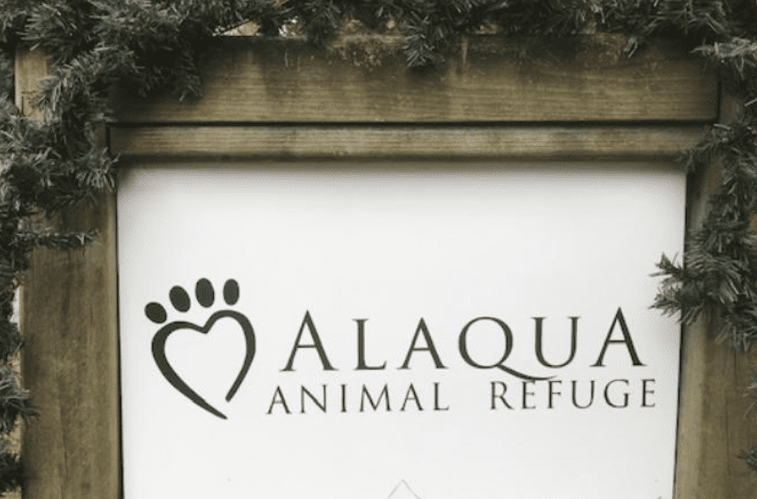 Alaqua Animal Refuge sign